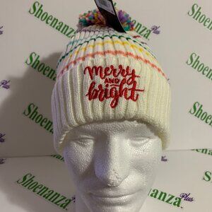 Ugly Christmas Hat Top Drawer Beanie Merry And Bright Cuffed Knit Striped Cap